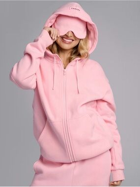 Comfort Pink Full-Zip Hoodie by COMFRT - Women's